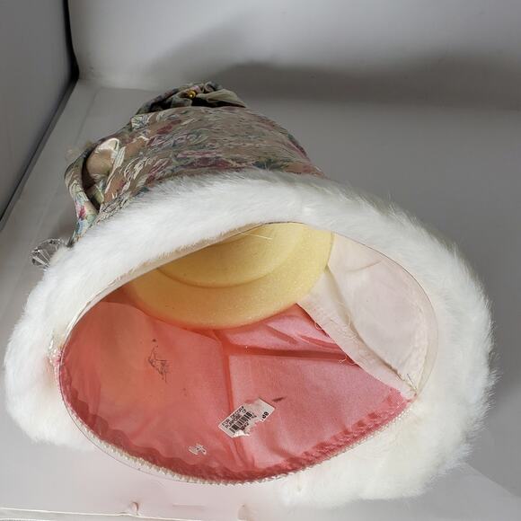 Old World Santa with pink paisley coat 17" tall Christmas tree topper Excellent - Picture 9 of 11